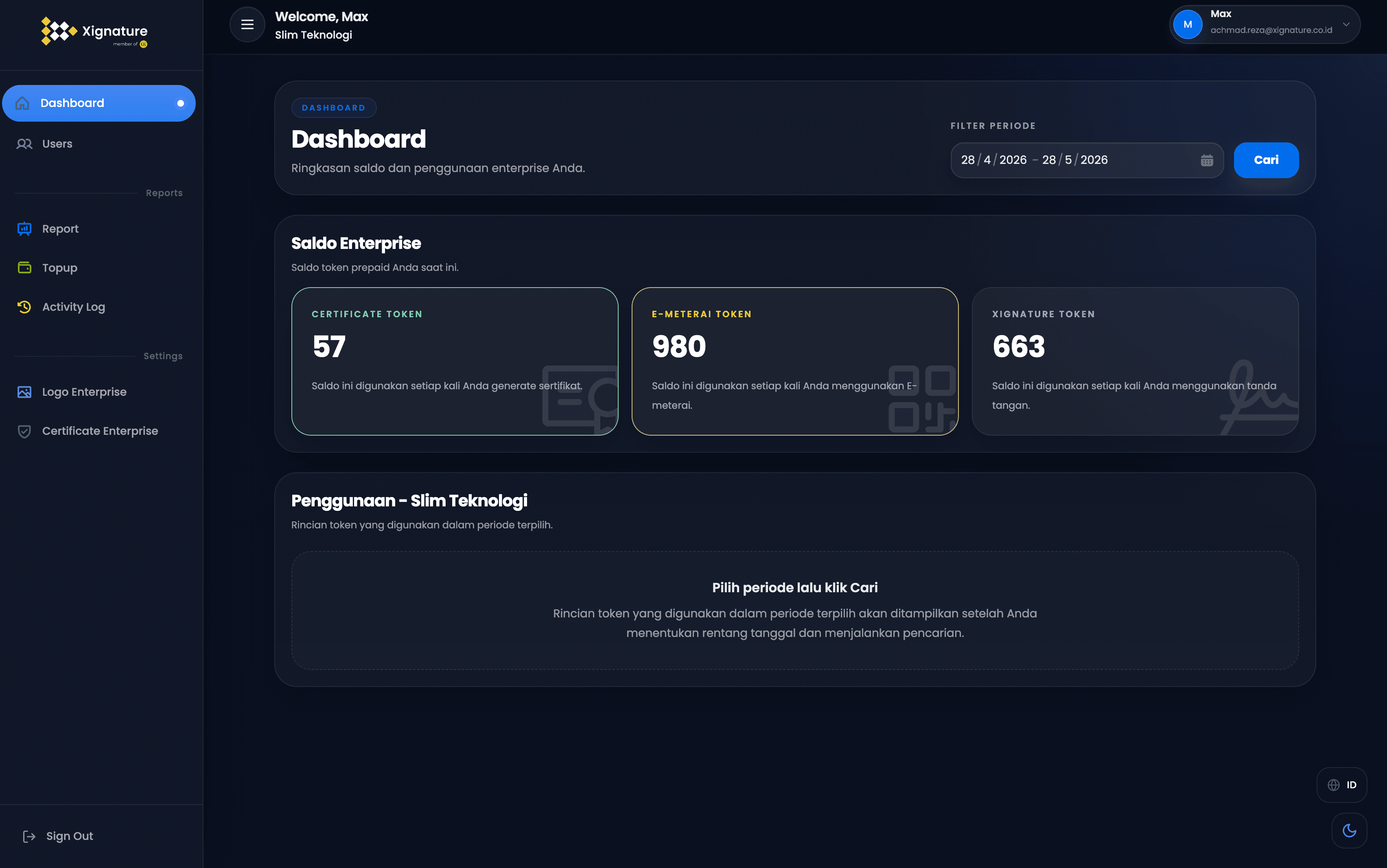 Xignature Enterprise Mockup